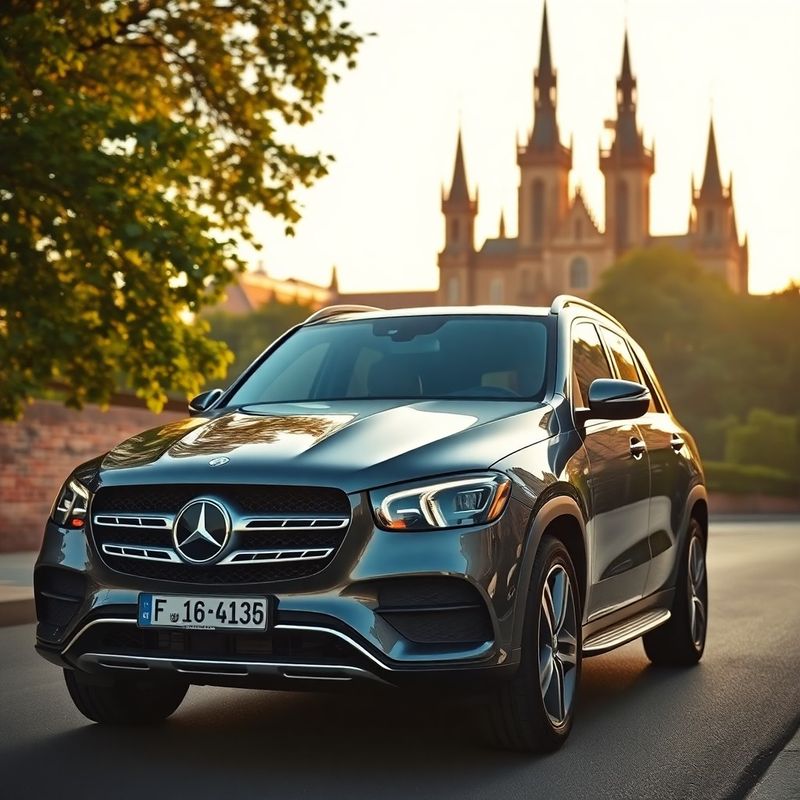 Mercedes GLE w kolorze grafitowym w drodze na Wawel
